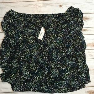 NWT Worthington Speckle Print Off the Shoulder Top
